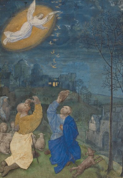 البشارة للرعاة بواسطة ماجستير في هوتون المنمنمات